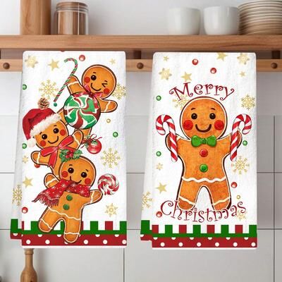 Modern Mode Marketplace Christmas Kitchen Towels, Xmas Gingerbread Man Dish, Merry Christmas Party Decoration, Towel Navidad New Year Christmas Kitchen Towels, Xmas Gingerbread Man Dish, Merry Christmas Party Decoration, Towel Navidad New Year