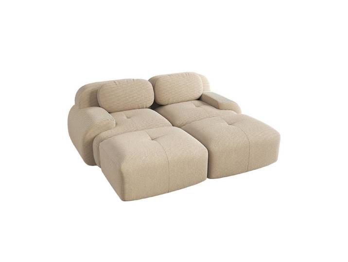 EXTSUD Sofa 2-Sitzer Sofa aus Cordsamt mit Chaiselongue, ergonomisch & rutschfest, rutschfest, ergonomische Armlehnen und hochelastische Polsterung