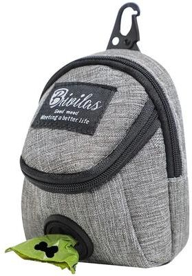 Uplift Essentials Portable Dog Training Treat Pouch 2 in 1 Reward & Poop Bag Dispenser High Yield Canine Interaction Hub grey