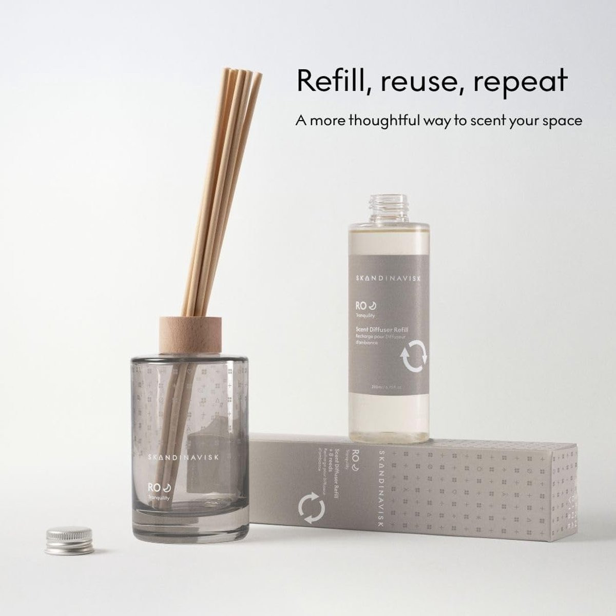 SnelShoppen Reed Diffuser Navulling Gras, Komkommer & Viooltjes - 200ml