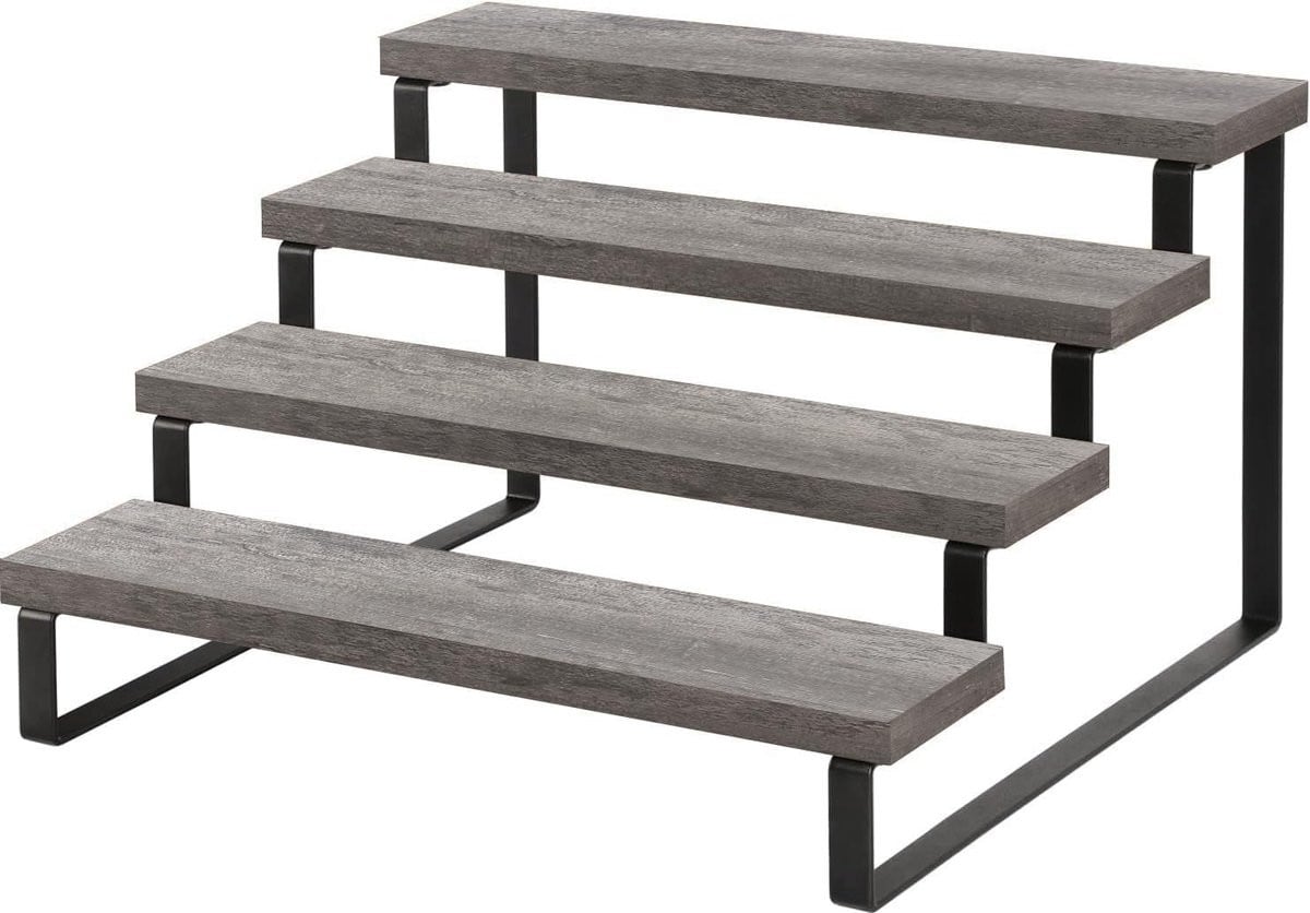 Houten Display Riser Grijs - Decoratieve Verhoger Plank