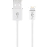 USB 2.0 Adapterkabel, USB-A Stecker > Lightning Stecker weiß, 1 Meter