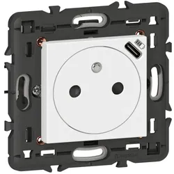 Legrand 278161L Mosaic Steckdose F/B Std. erhöhter Berührungsschutz und USB-C Farbe: Ultraweiß