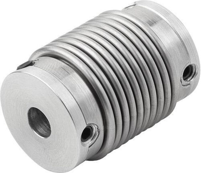 KIPP Accouplement à soufflet métallique avec serrage à vis Gr. 20 D1=8 D2=8 L=28 Aluminium (K1878.0200280808)