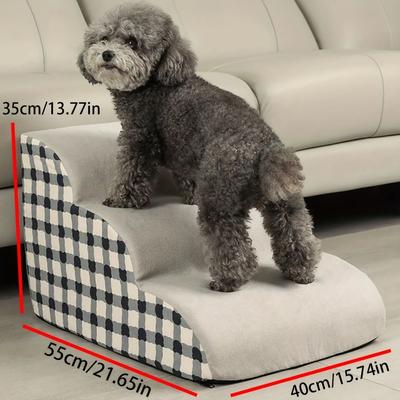 Inspire Curations Multi Layer Pet Stairs With Cushion Soft Climbing Steps For Dogs & Cats To Beds And Sofas 3 Floors Check