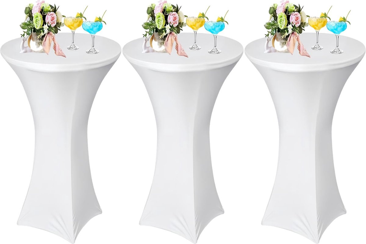 Unyqoos Set van 3 stretch statafelhoezen voor evenementen en feesten