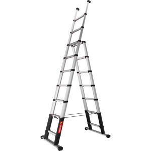 Telesteps Teleskopleiter Combi Line, Länge 3m, aus Aluminium mit 7 + 2 Stufen