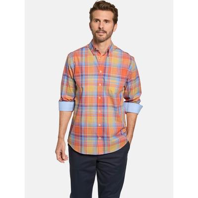 Langarmhemd BABISTA "Hemd DORENZA", Herren, Gr. XXL, orange (orange kariert), Obermaterial: 100% Baumwolle CO., Hemden
