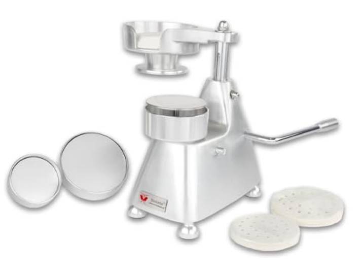 Beeketal 'BPP-V3' Hamburgerpresse 3 in1 Patty Maker für 10, 13 und 15 cm Hamburger Patties Profi Burgerpresse mit rutschfesten Gummifüßen Inkl. 3 x 500 Stück Antihaft Trennblätter