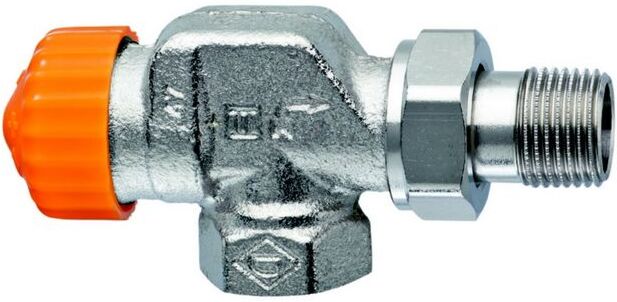 IMI Heimeier Eclipse Thermostatventil 393002000 Axial 1/2", Rotguss vernickelt