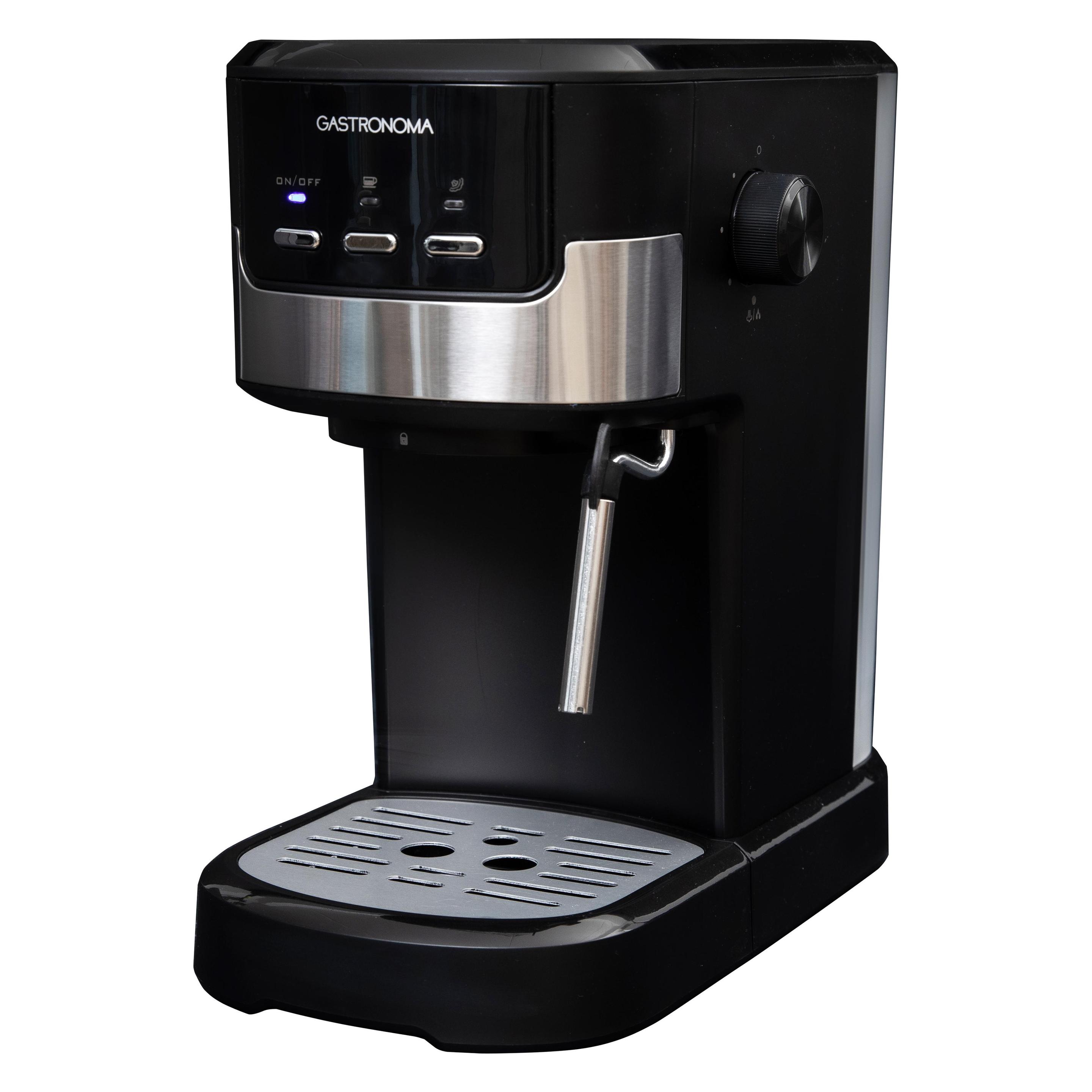 Gastronoma -Kolbenmaschine - Espresso -Kaffeemaschine mit gemahlenen Bohnen und Milchfrother - 18110 (18110002)