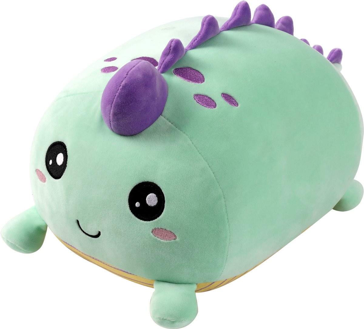 I-total Dino Pluche Kinderkussen - Groen-Geel
