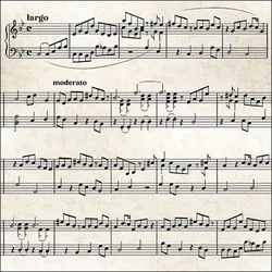 Ambiente 20 Servietten Papier 33x33cm 3-lagig - hochwertige Einweg Papierservietten Musik Notenlinien Notenblatt creme Motiv musikalisch Konzert Feier Vintage