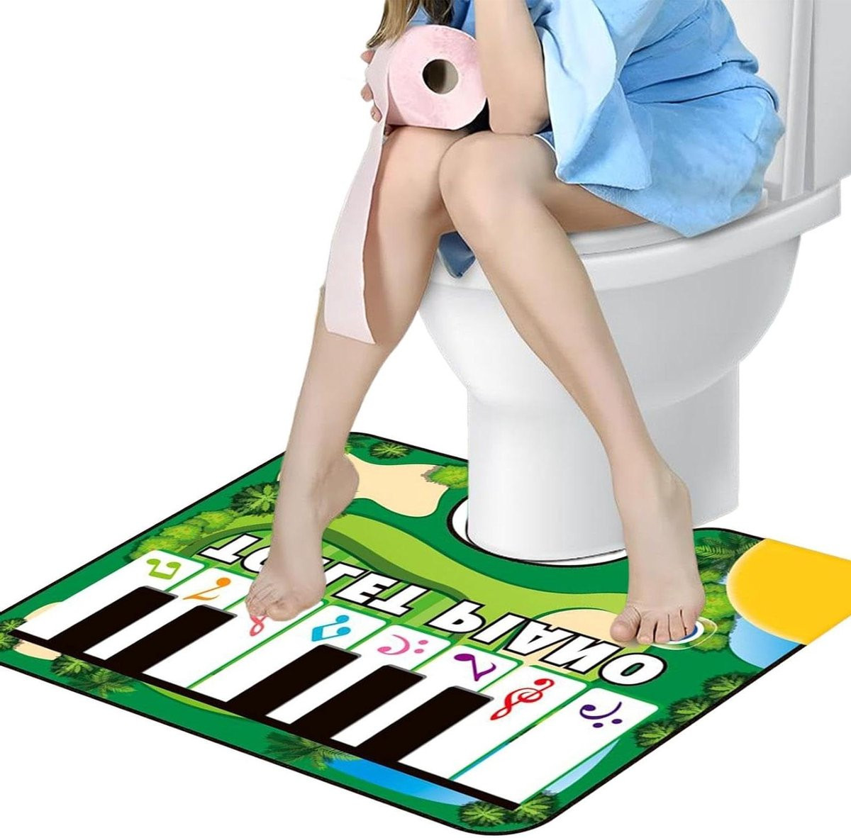Muziekmat Toilet Piano Vloer Antislip Zwart 31 x 247 cm