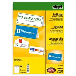 Sigel Tischkarten DP050 weiß, 24x18 cm