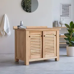 Aufbewahrungsmöbel Coline aus Teakholz, 95 cm