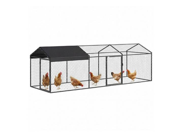 kowdom Laufgitter Freilaufgehege 3x1m für Hühner, Stahl, wetterfest, schwarz (Freilaufgehege), Freilaufgehege, 3x1 m, Hühnerauslauf, wetterfest, 3 m²