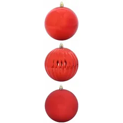 vidaXL Weihnachtskugel-Set 3 pcs Rot Kunststoff