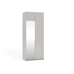 DREHTÜRENSCHRANK THALIA 100/250/58cm 2-türig mit Spiegel Kaschmir