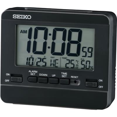 Quarzwecker SEIKO "QHL086K", schwarz, Wecker, Digitalwecker, Wecker,Schlafzimmer,Piepalarm,Tag,Wochentag,Beleuchtung