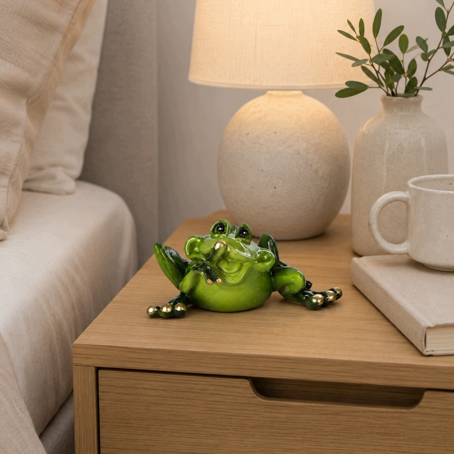 Grappige Kikker Figuur - Vrolijke Decoratie & Geluksbrenger voor op tafel