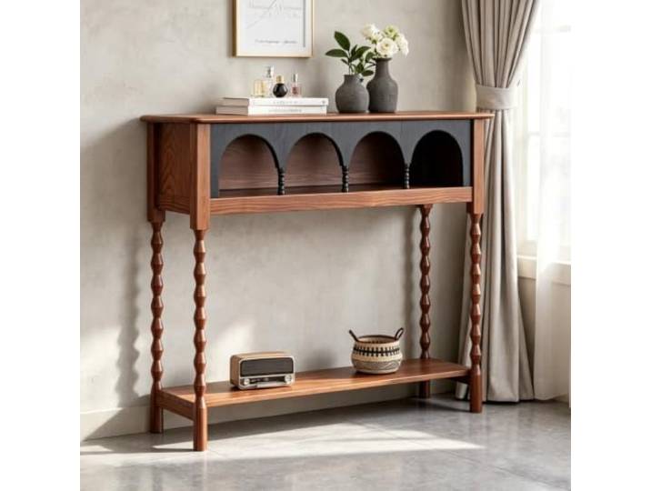 Moderner Konsolentisch, Flurtisch mit Ablage, Sofatisch aus Holz, 100x30cm Stabiler Konsolentisch, Eingangsbereich, Holzdesign, Platzsparend, Modern