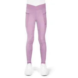 Ekkia Equitheme Kinder Reitleggings Flora Mauve Rosa, Kindergrößen: 164 (14 Jahre)
