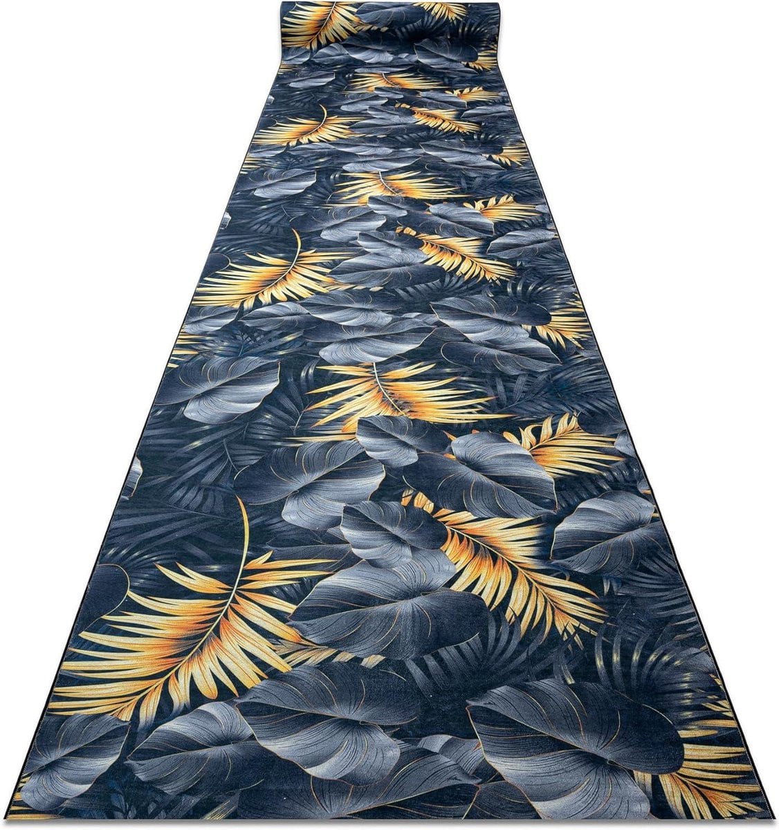 Antislip Runner Vloerkleed voor Gang en Keuken - Grijs Goud - 100 x 310 cm