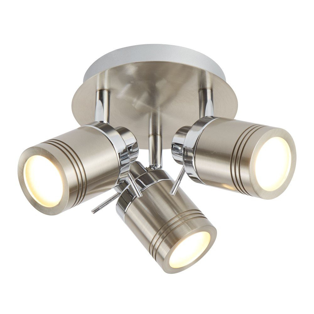 Samson Searchlight 3-lichts RVS opbouwspot in zilver