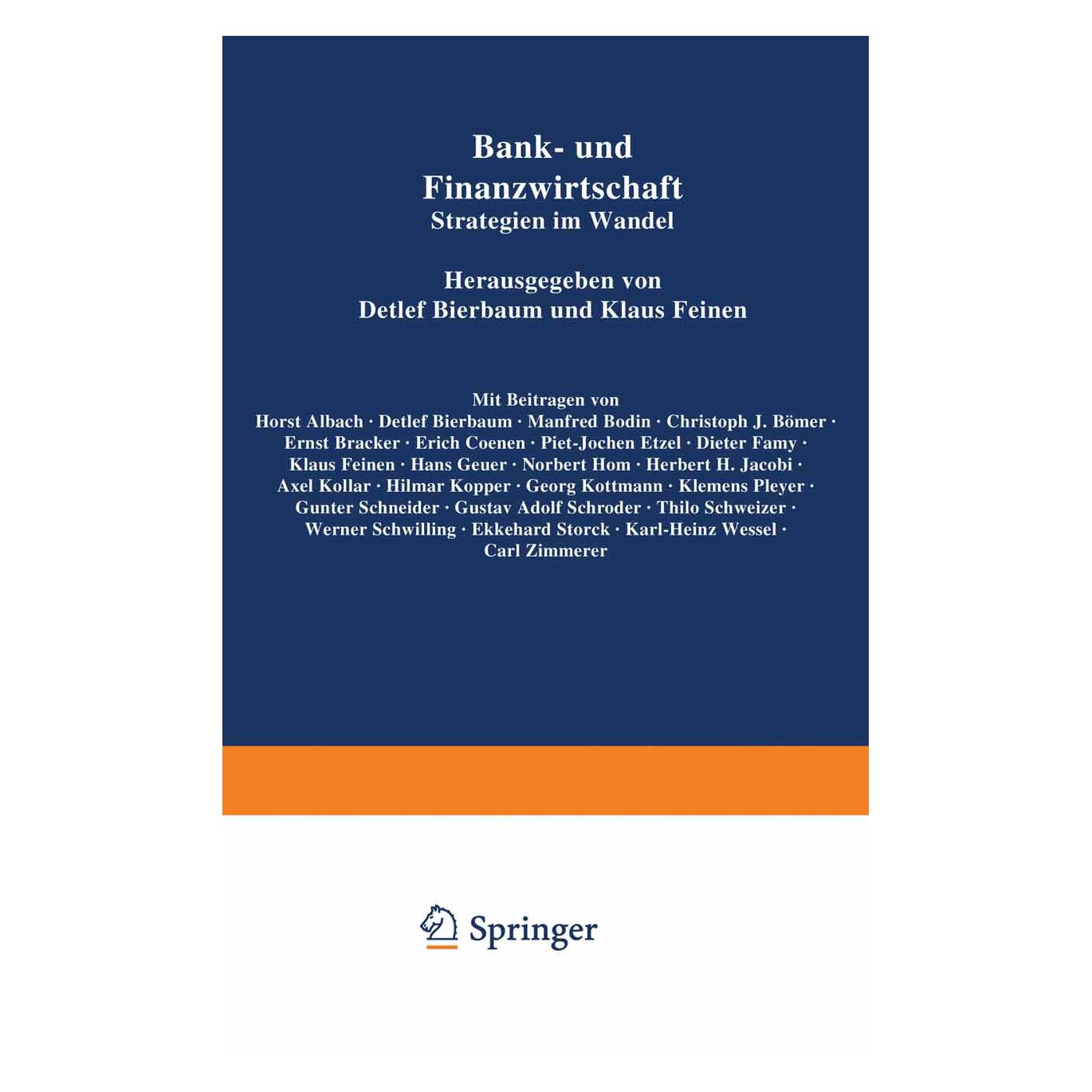 Springer Bank- und Finanzwirtschaft (Deutsch, Softcover, Detlef Bierbaum, Klaus Feinen) (55508140)