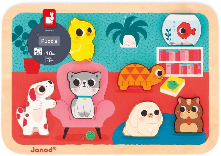 Puzzle Chunky : Animaux familiers 7 pcs - Janod