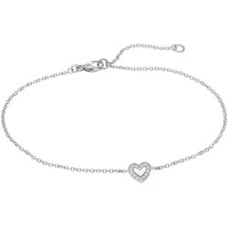 trendor 21875 Damenarmband Herz 925 Silber Rhodiniert mit Zirkonia 21/18 cm