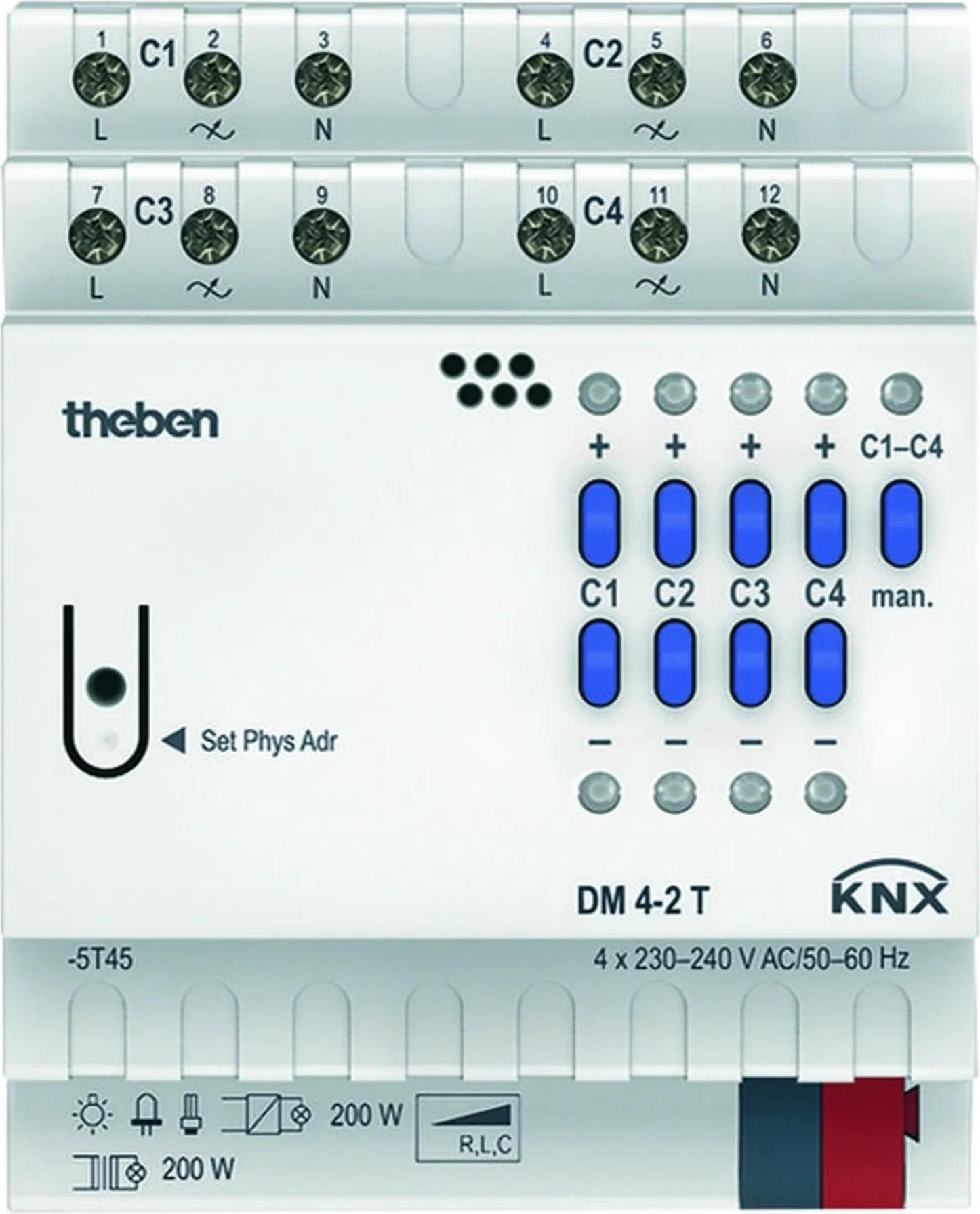 Theben Schaltaktor DM 4-2 T KNX Dimmaktor 4fach