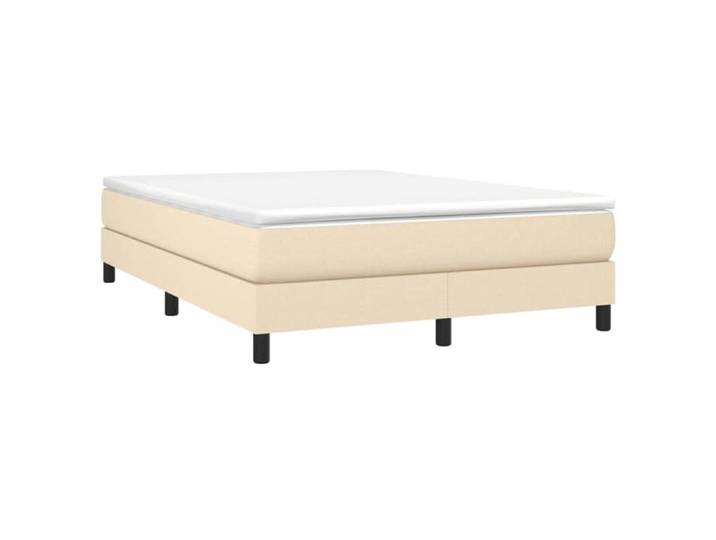 (En Promotion)Lit 2 PERSONNES 140x200cm Cadre de lit à lattes Contemporain crème 140x200cm tissu L787147