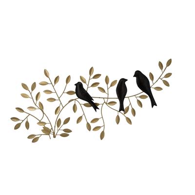 Metallbild ART FOR THE HOME "Vögel auf dem Zweig", braun (farbe bild(er): gold), H:38cm, Metall, Bilder