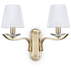 Ideal Lux Kristall-Wandleuchte PEGASO, 2-flammig, E14, Messing gebürstet / Organza IDEA-197708