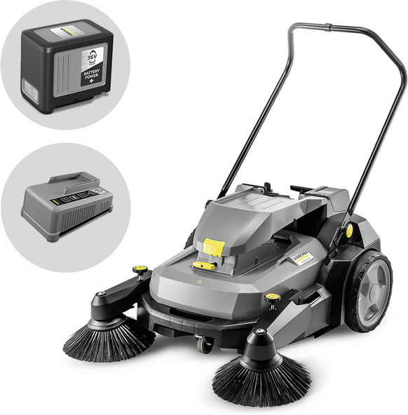 Karcher KM 70/30 C Bp 2SB - Balayeuse à batterie avec bac de ramassage - 36 V 6 Ah