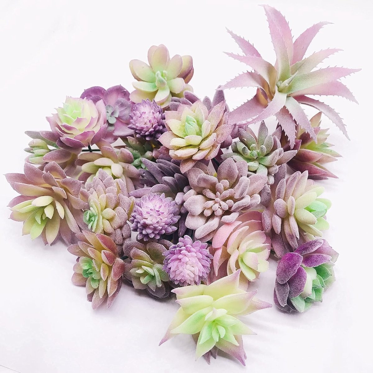 25 Stuks Kunstmatige Paarse Succulenten voor Thuisdecoratie, Wandtuin en DIY Projecten