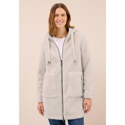 Fellimitatmantel CECIL, Damen, Gr. XL (44), weiß (teddy vanilleweiß), Stoff;Plüsch, Obermaterial: 100% Polyester. Futter: 100% Polyester, unifarben, normal kniefrei, ohne Ausschnitt, abgesteppt, Mäntel, mit Teddy-Futter und Teddy-Kapuze