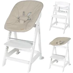 BABYHOCHSTUHL Born Up Luxe mit Neugeborenenaufsatz Weiß