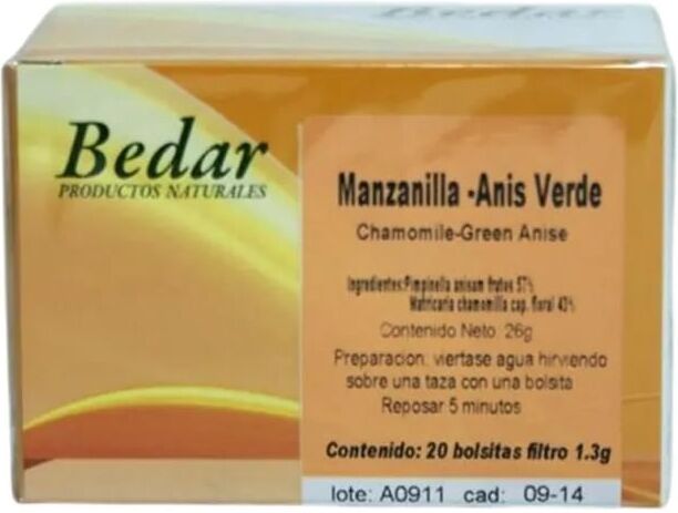 Bedar Infusion Manzanilla Anis 6 uds x 20 Sobres