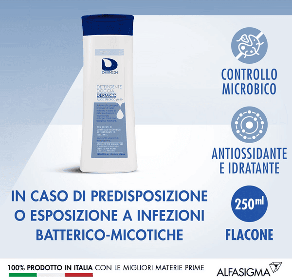 Dermon Detergente Doccia Dermico per Infezioni Microbiche 250 ml