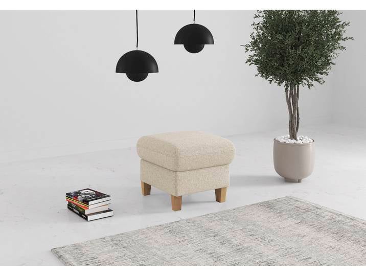 Polsterhocker OTTO HOME Glendale , beige (creme), B:58cm H:48cm T:58cm, 95% Polyester, 5% Polyamid, Hocker, Polsterhocker, mit Stauraum