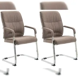 CLP 2er Set Freischwinger XXL Anubis Stoff taupe