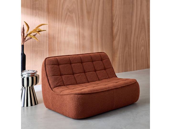 Sweeek - Chauffeuse Compressée Bouclette Texturée 2 Places Terracotta