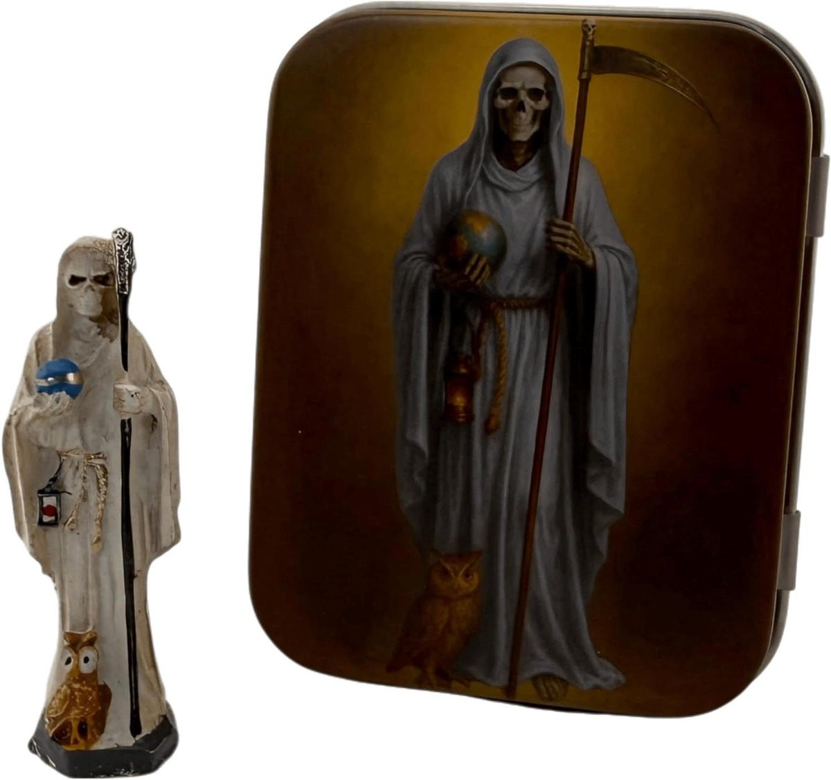 Wit Kunsthars Figuur - Mini Standbeeld voor Spirituele Decoratie - Hoogte: 5 cm