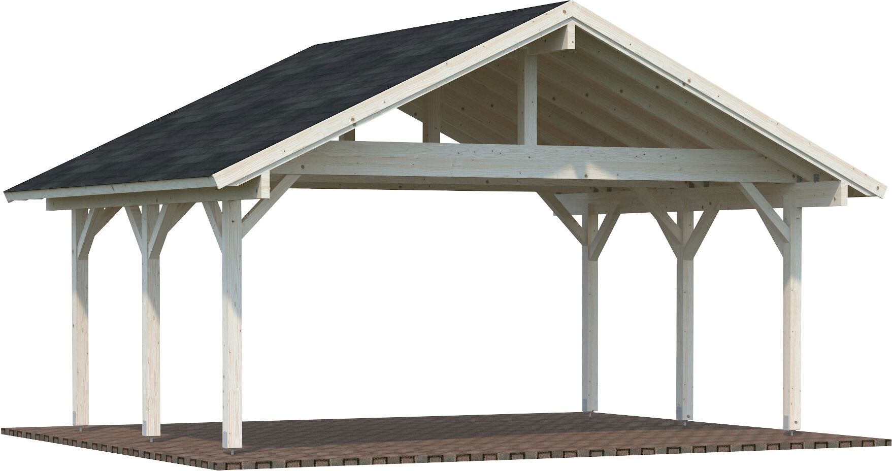 Doppelcarport PALMAKO "Robert", beige (natur), B/H/T:, Carports