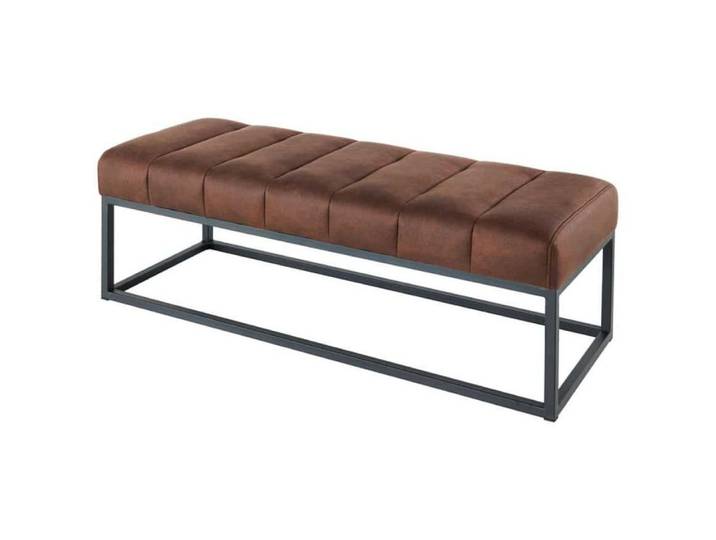 LebensWohnArt Sitzbank Design Sitzbank BELLE ca.110cm vintage braun Mikrofaser Interieur