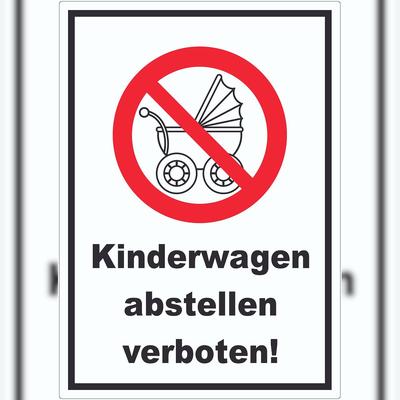 HB-Druck Aufkleber Kinderwagen abstellen verboten A5 (148x210mm)