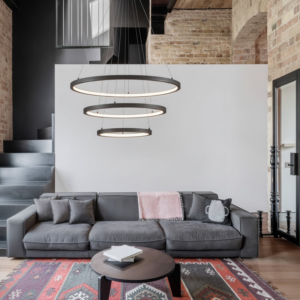 Zwarte Lyora design hanglamp Empatia triple van aluminium en metaal